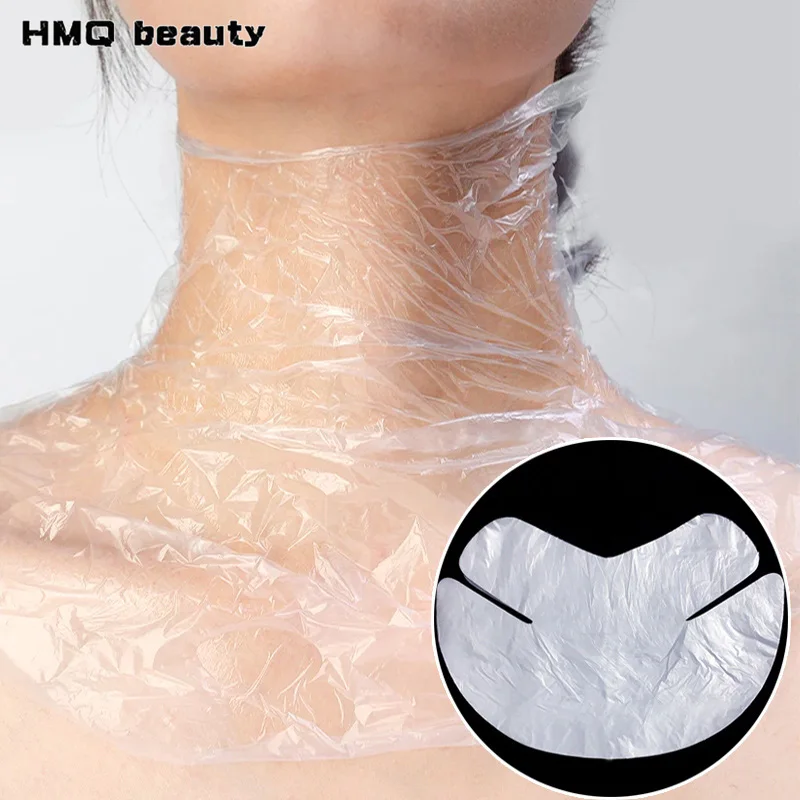 500/100 قطعة فيلم بلاستيكي ناعم للوجه قناع منظف كامل ملصقات الرقبة ورقة صالون تجميل خاص أقنعة البولي ايثيلين التفاف أداة العناية ببشرة الوجه