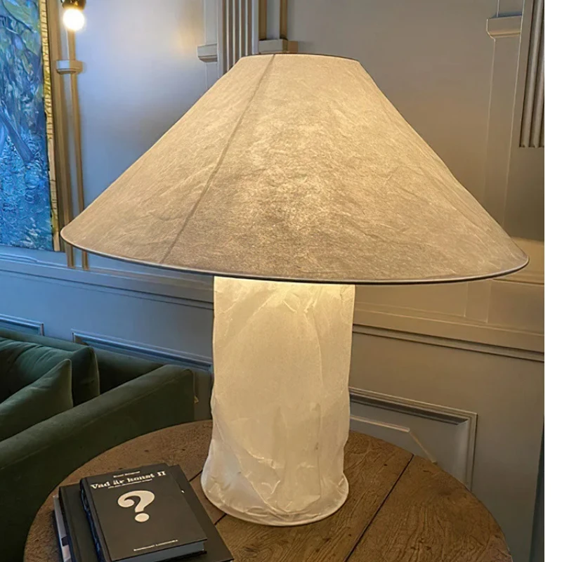 Japanse Papieren Vloerlamp Wabi-Sabi Stijl Tafellamp Voor Slaapkamer Bed Woonkamer Hotel Decor Led Designer Tafellamp