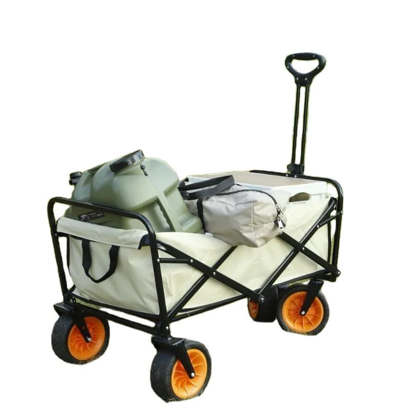 Outdoor Utility Beach Trolley Camp Folding Wagon Large Foldable Hand Carts Trolleys Camping Luggage Cart