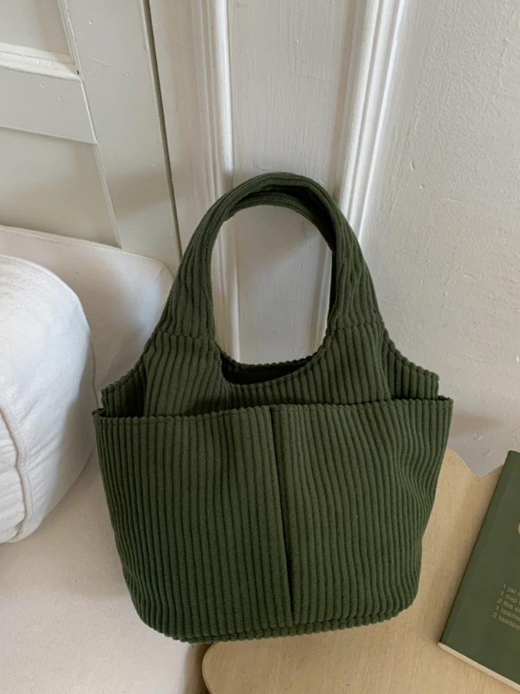 

Женская сумка-ведро из вельвета, большая вместительная сумка для повседневного использования, модная универсальная модель, новинка зимы