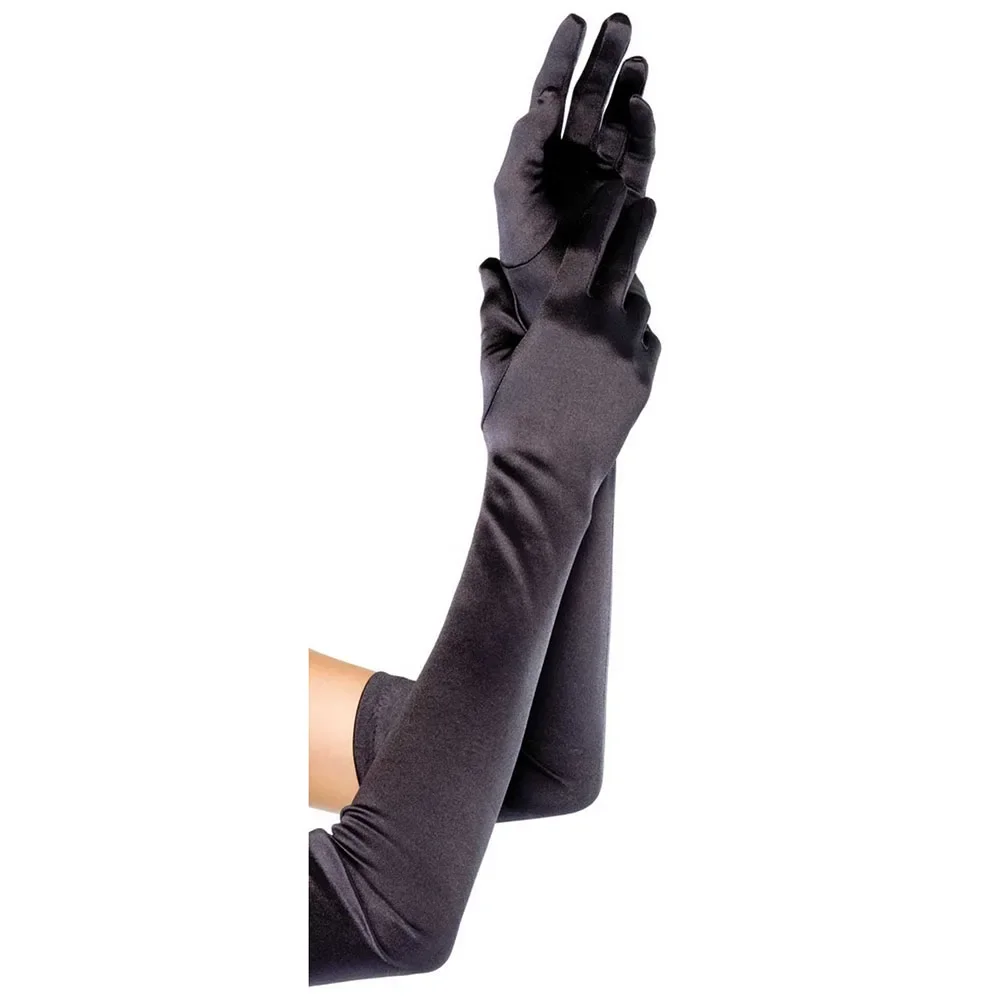 قفازات طويلة لأداء المسرح للنساء ، قفازات بخمسة أصابع ، أنيقة ، حماية من الشمس ، تأثيري ، ناعم ، صلب ، زفاف ، زفاف