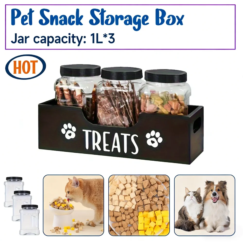 

Большой деревянный герметичный контейнер для корма для собак, органайзер для лакомств с возможностью индивидуальной маркировки, идеален для подарка