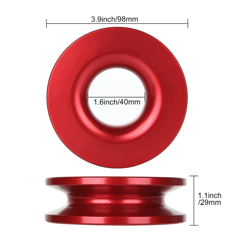 Soft Shackle Recovery Ring, Winch Snatch Recovery Ring For ATV UTV SUV Truck Recovery 41000 Lb, Red