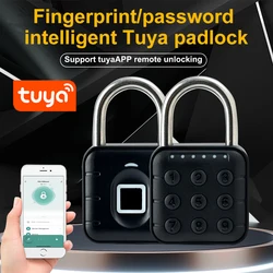 Tuya Smart Fingerprint Padlock Waterproof Cabinet Locker Dormitory Anti-Theft Pad lock Recharge Keyless Electronic Digicode Lock