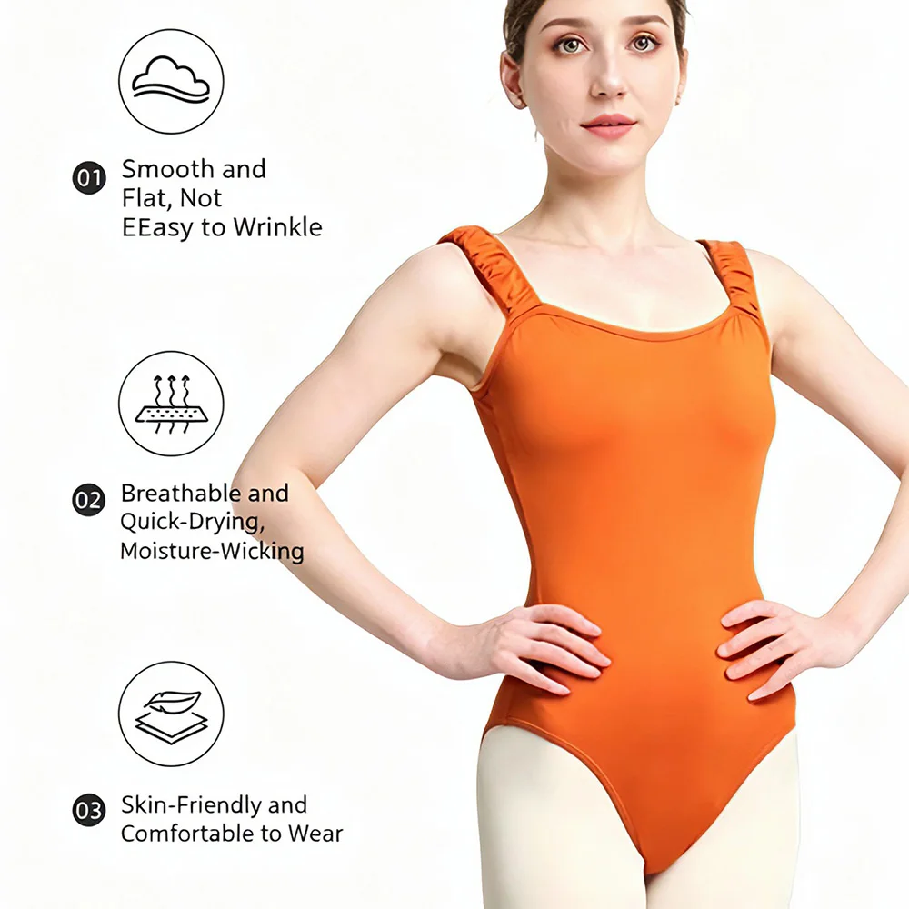 ruffled-strap-ballet-leotard-with-crisscross-back-women's-one-piece-dancewear-for-gymnastics-yoga