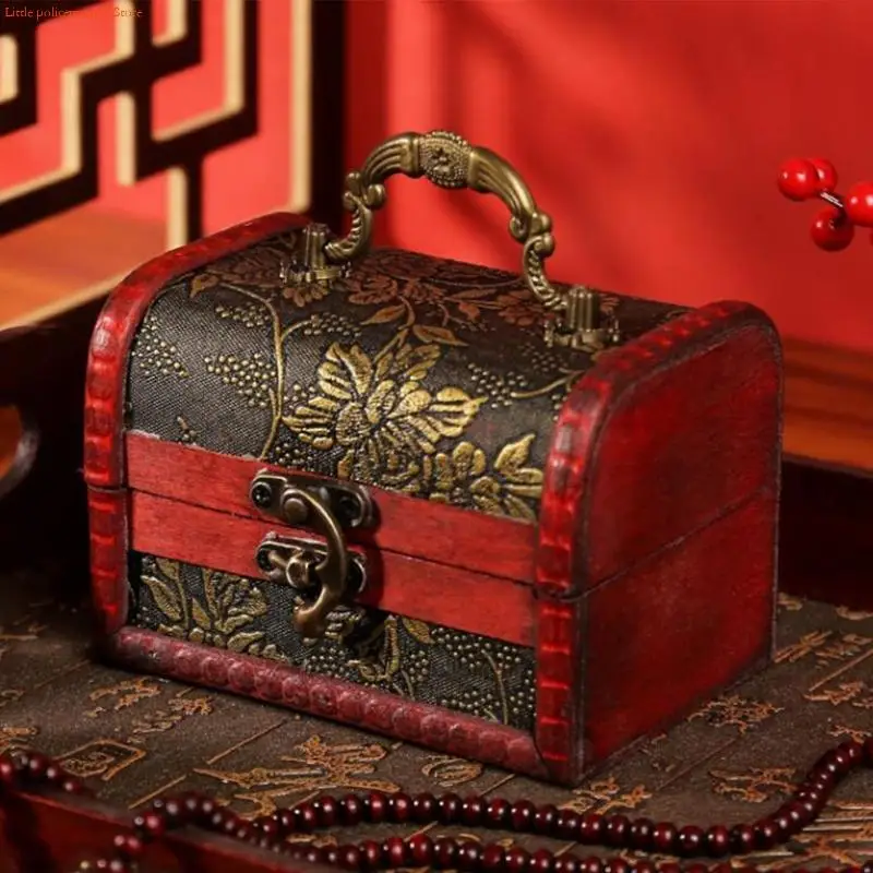 F92D علبة مجوهرات مقاومة للصدأ صندوق مجوهرات متعدد الوظائف مصنوع من الخشب والجلد مناسب للسفر وعرض المنزل #1