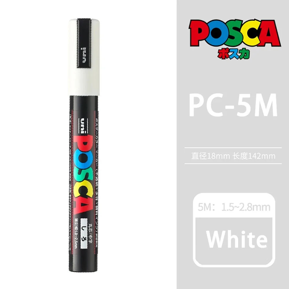 1 stücke Japan UNI POSCA Marker Stift PC-1M/3M/5M POP Poster Graffiti Permanent acryl Marker Weiß Schwarz Gold Silber Kunst Liefert