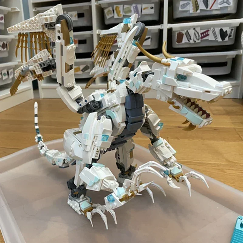 Moc Bouwstenen Beroemd Filmmodel Grote Ice Dragon Technische Bakstenen DIY Assemblage Constructie Speelgoed Voor Kind Vakantiecadeaus