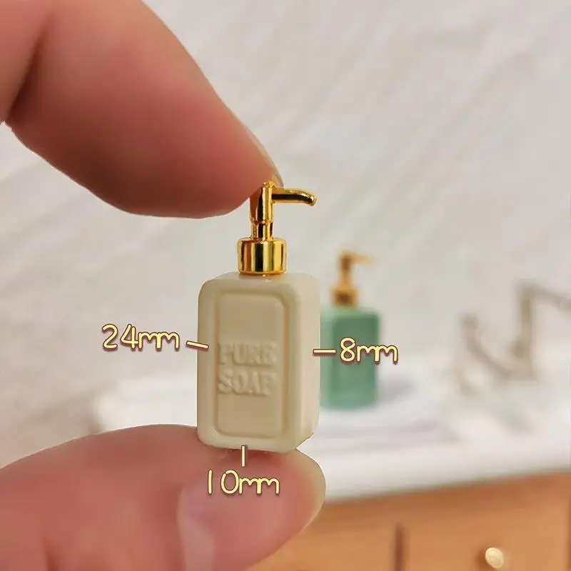 ^*4Pcs Dollhouse Bathroom Accessor Mini Split Bottle Pretend Play Furniture Toy Miniature Soap Dispenser Model Doll House Decor view 5