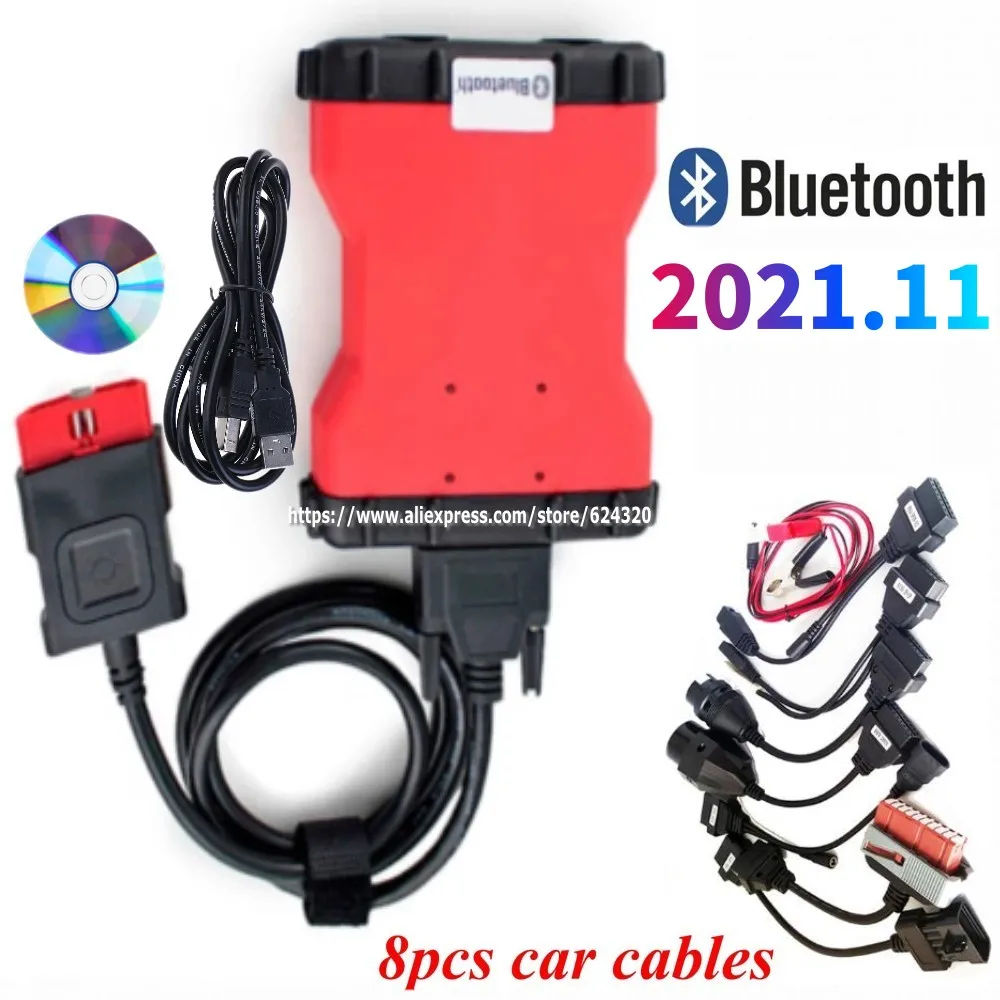 2023 Newest RED VCI 2021.11 with Keygen VD DS150E CDP Bluetooth for Vd Tcs CDP Pro Cars Trucks Diagnostic Tool Obd Scanner