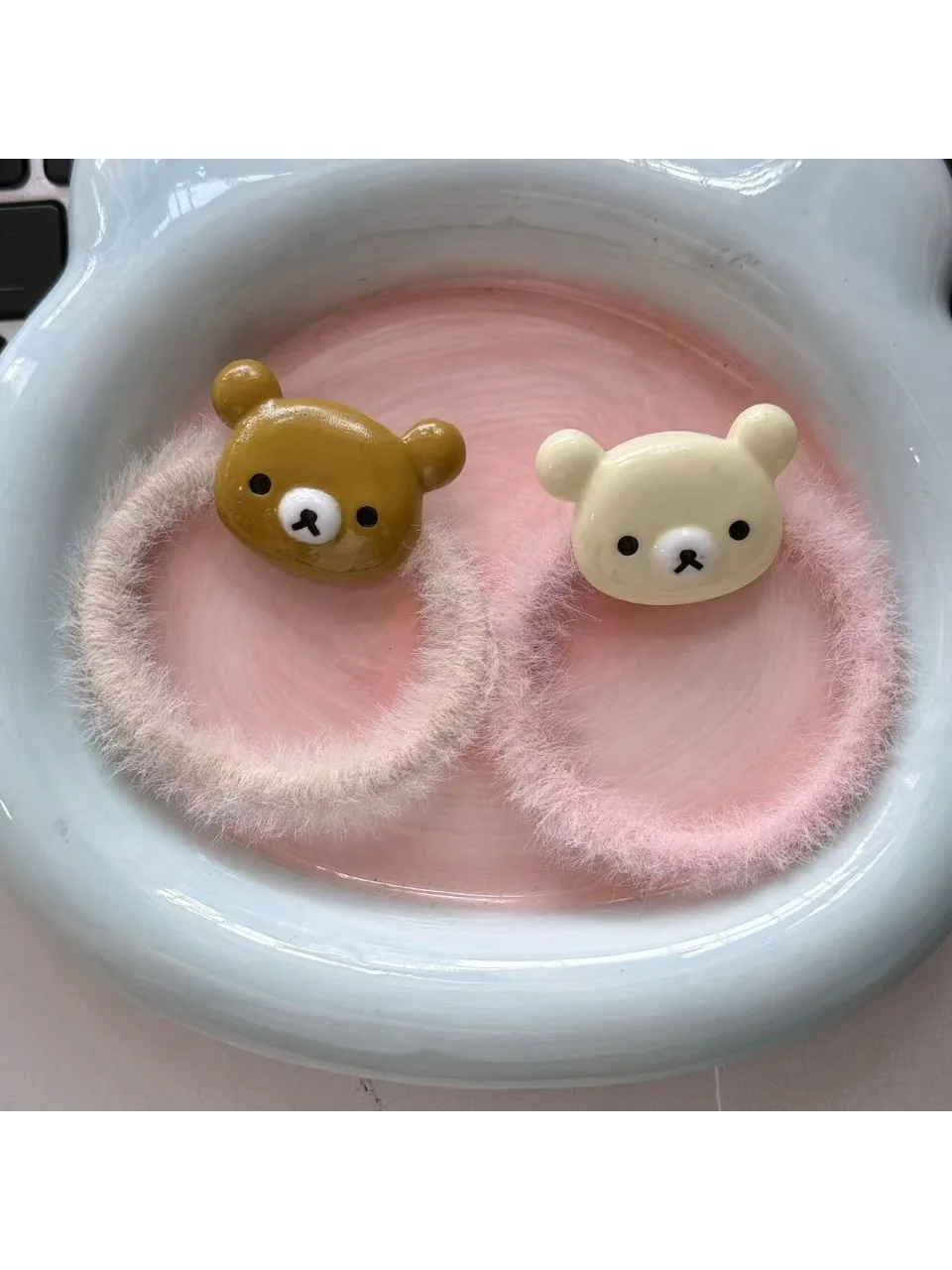 Jolies attaches pour cheveux Rilakkuma Corirakkuma pour filles et femmes, accessoires pour cheveux, élastiques en caoutchouc pour femmes, coiffure Kawaii Lazybear