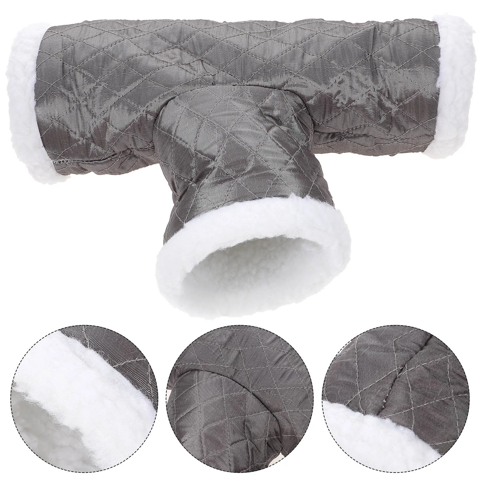 

Warm Fleece Pet Tunnel Hideout Bed T-Shaped Channel For Hamster Hedgehog Small Animal Grass Hut Nest Playing