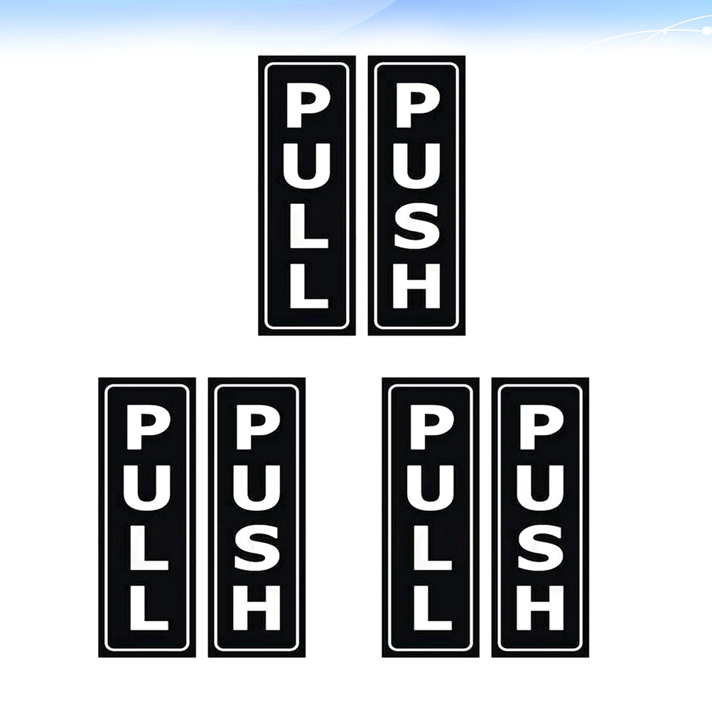 

6Pcs Waterproof Push Pull Door Sign Decals Creative Stickers for Office Home Decoration