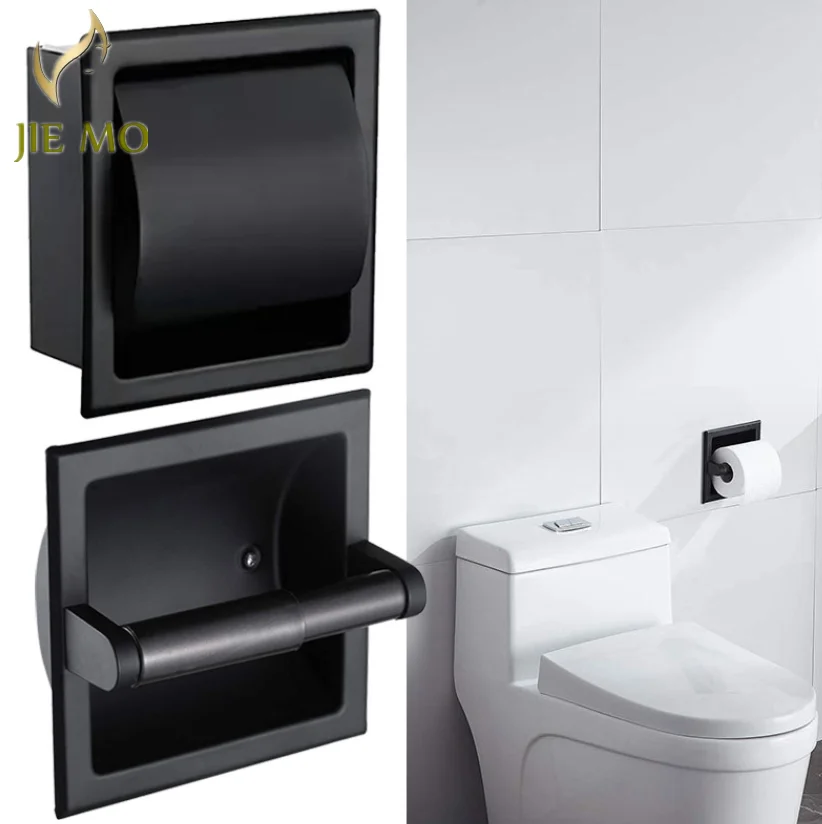 Stainless steel paper towel holder in wall paper towel box embedded toilet paper holder roll paper holder