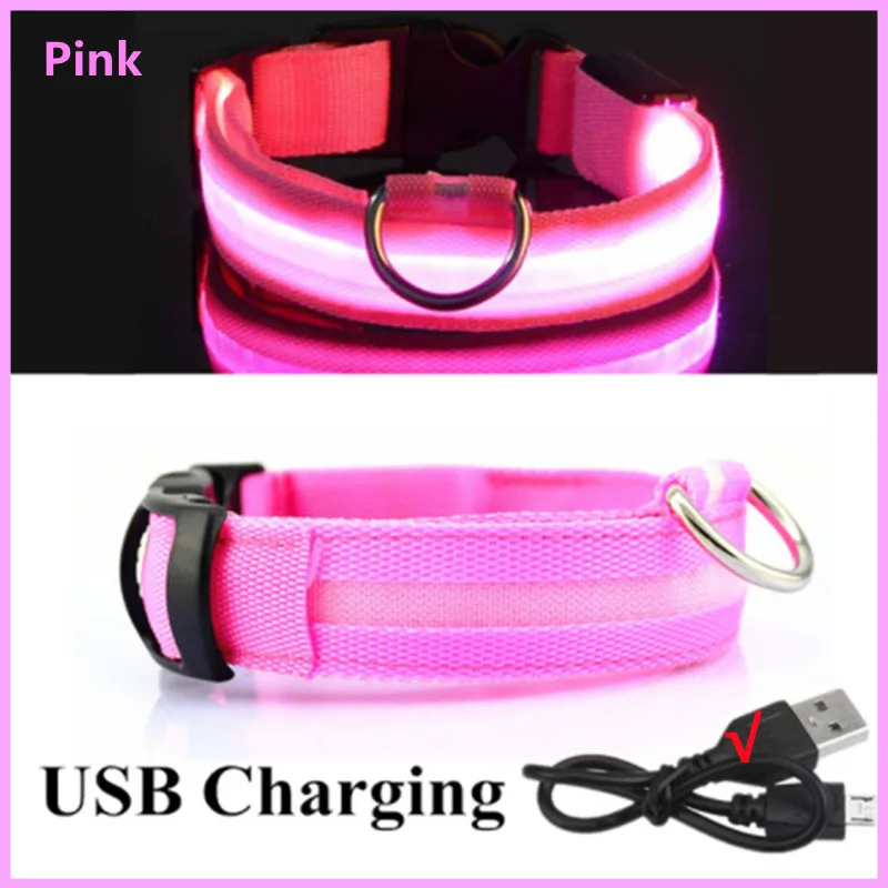 USB Rechargeable Luminous Collar Adjustable Led Glowing Dog Collar for Large Small Dogs Cat Night Light Collar Pet Safety Harnes, image 7