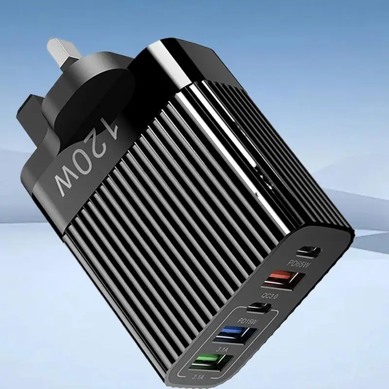 شاحن USB 120 وات شاحن متعدد المنافذ كتلة محطة شحن سريعة محور محمول من النوع C مخرج شحن للهواتف المحمولة والأجهزة اللوحية