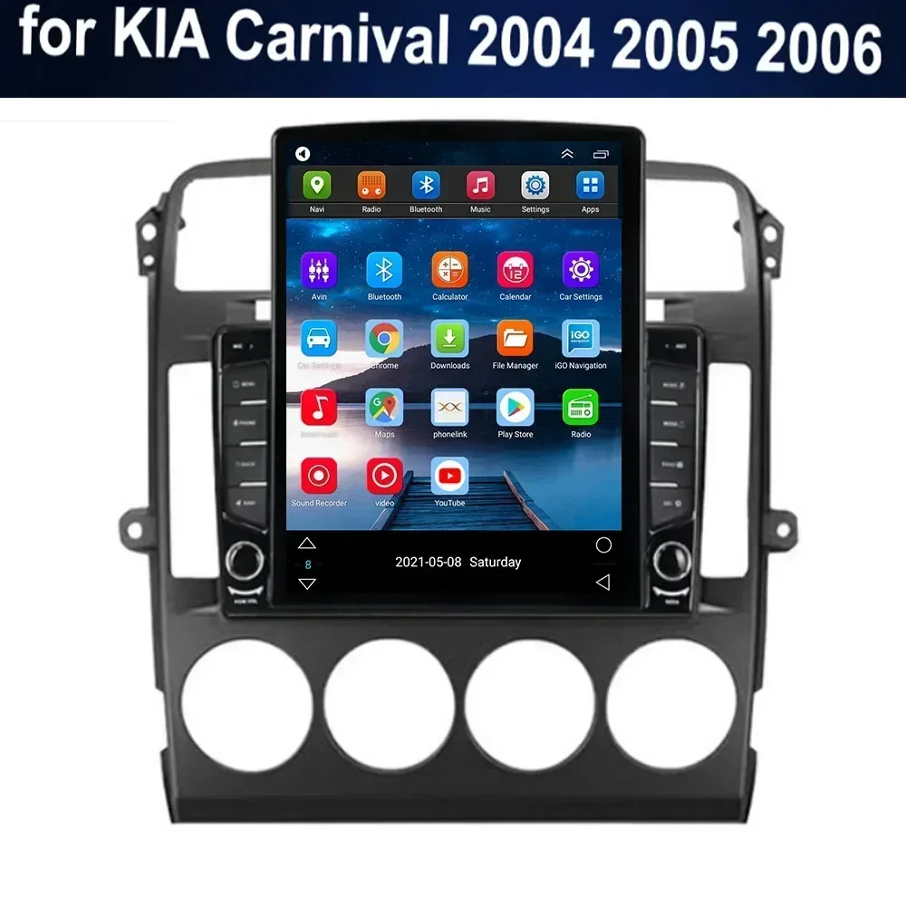 For Tesla Style 2Din Android 13 Car Radio For Kia Carnival 2002-2006 Multimedia Video Player GPS Stereo Carplay DSP RDS Camera