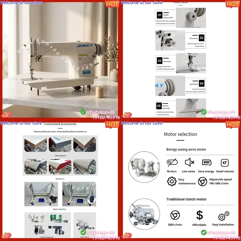 2026Hot Hot Sale JK8700 Long Arm Industrial Machine Coudre Electronic Flat Sewing Machine Apparel Cloth Making Lockstitch