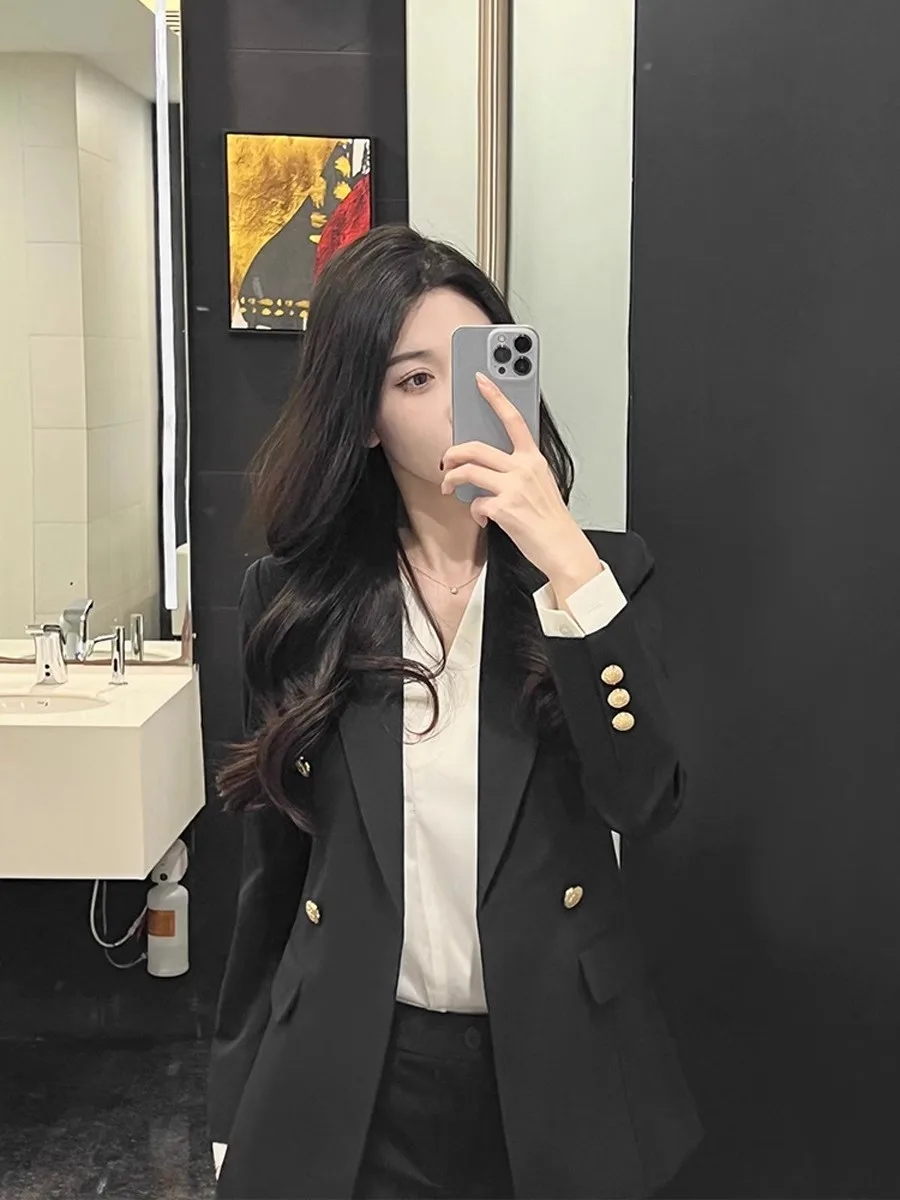 الملابس الكورية الشعبية القديمة المال نمط امرأة السترة السوداء معطف سيدة الحد خارج الكتف عطلة الباردة صديقها السترة النساء #3