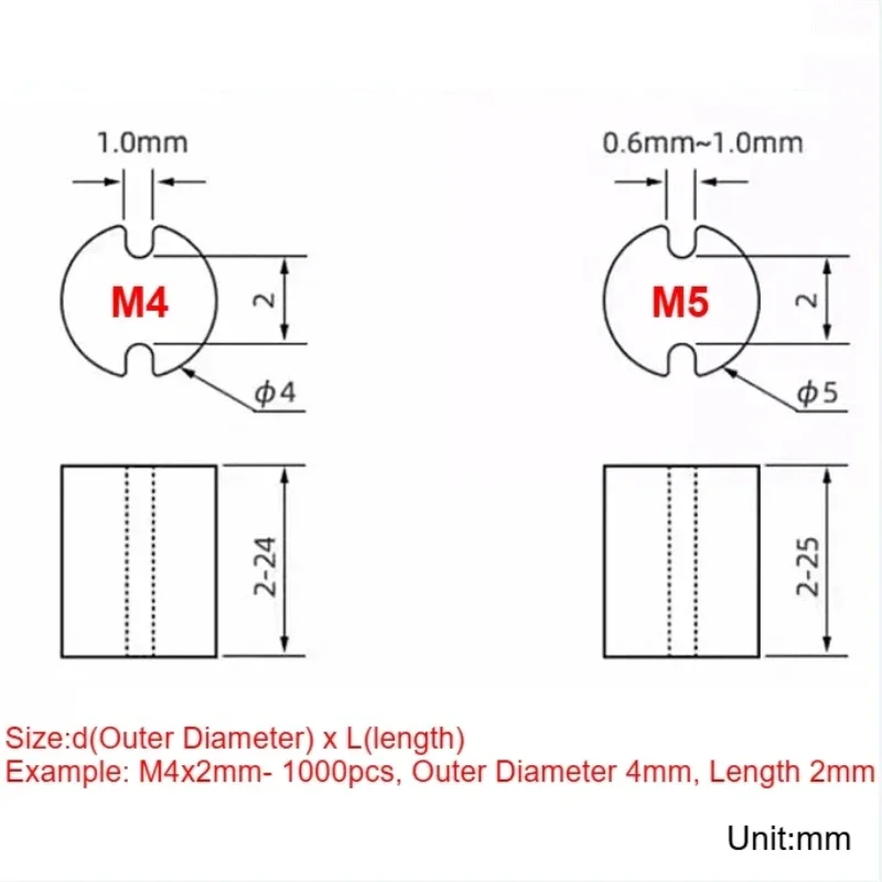M4 Black Nylon LED Light Fixed Seat Lamp Head Fixing Spacer Double Pit Isolation Column Light Base