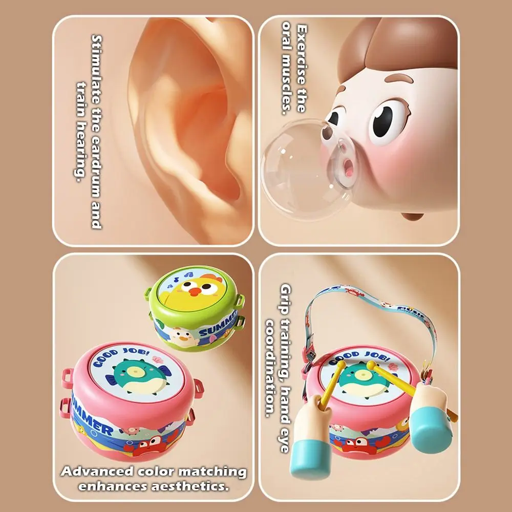 5pcs Multi-functional Early Education Waist Drum Set 0-12 Months 5pcs Set Intelligence Music Enlightenment Set Intelligence