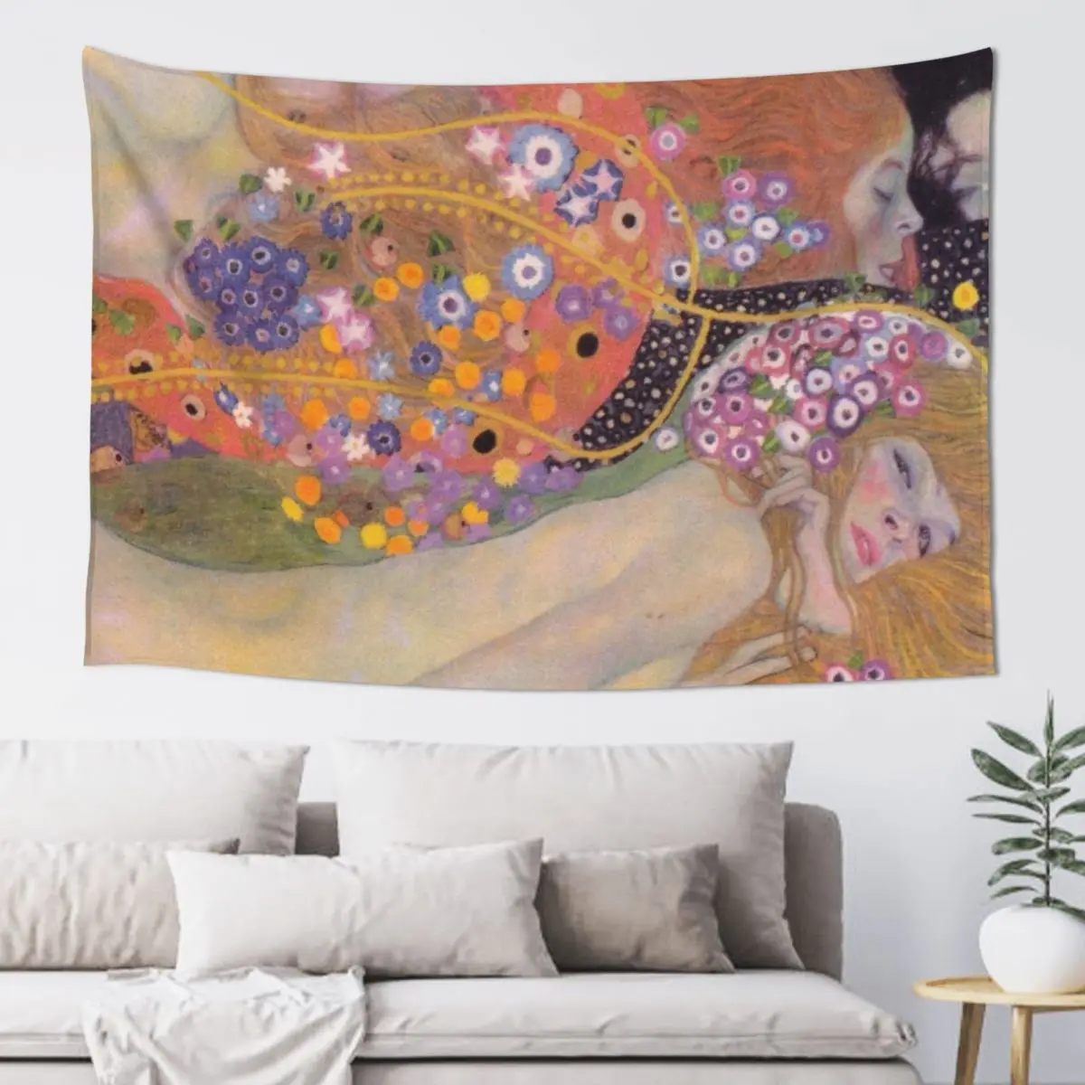 

Water Serpents II by Gustav Klimt - Art Nouveau Symbolism Tapestry Room Decor Korean Style Home Decoration Tapestry