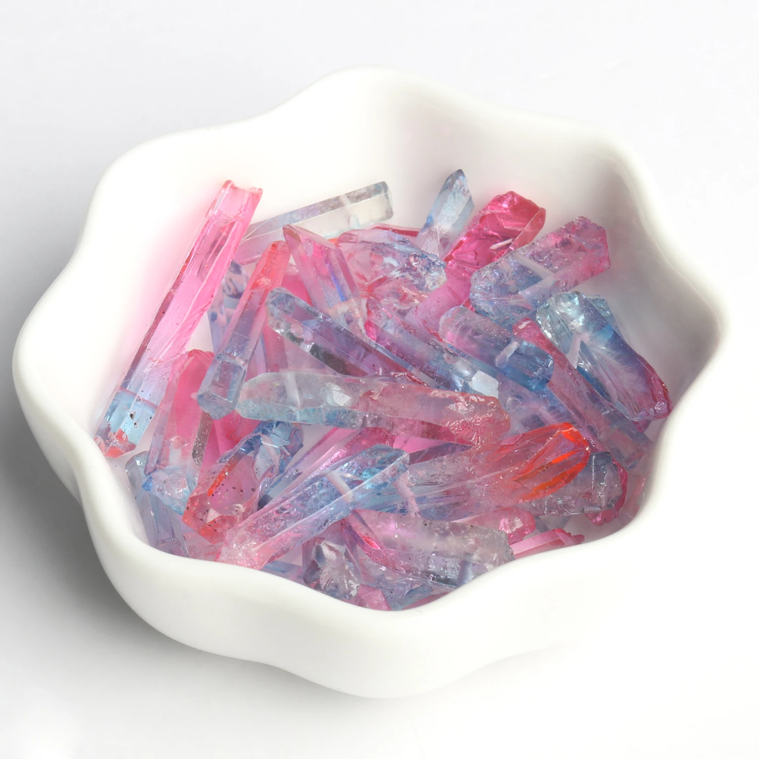 Blue Pink Natural Quartz Crystal Point Beads Top Drilled Graduated Stick Point Loose Bead for DIY Jewelry Making Supply 10-30PCS