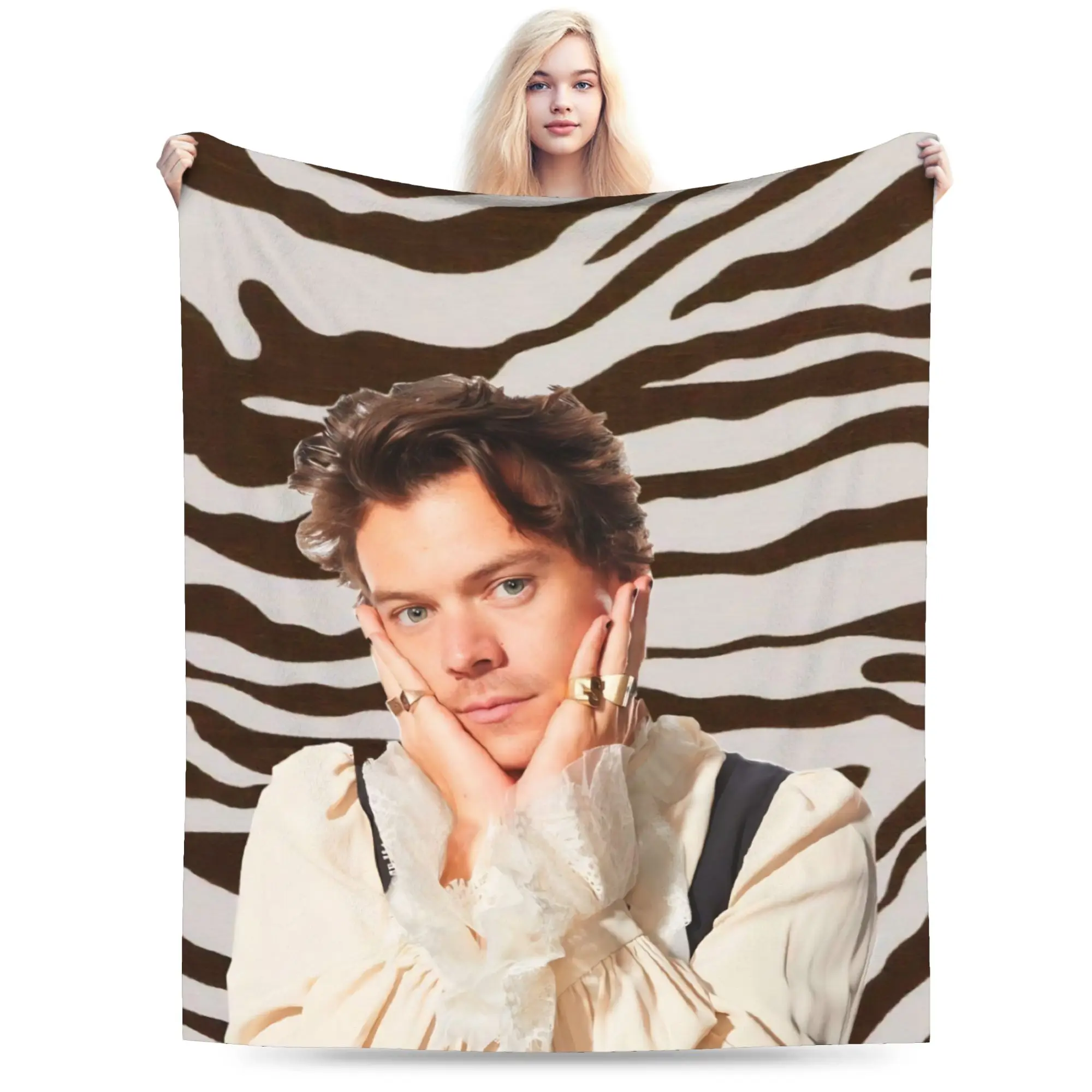 

Harrys Styles Blanket Coral Fleece Plush Autumn/Winter Multi-function Lightweight Thin Throw Blanket for Sofa Office Rug Piece