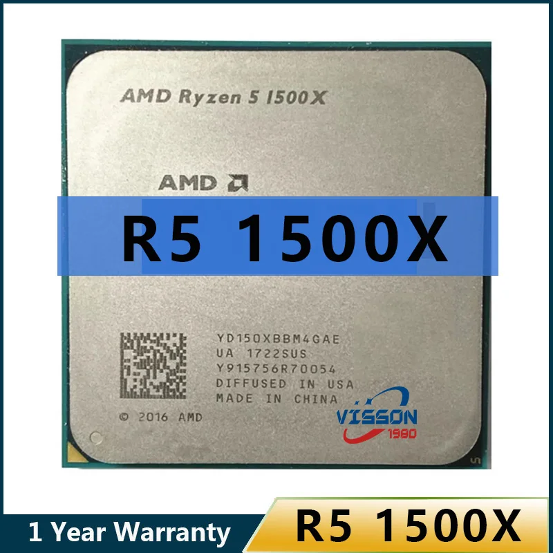 AMD Ryzen 5 1500X R5 1500X 3.5 GHz Quad-Core Eight-Core CPU Processor L3=16M 65W YD150XBBM4GAE Socket AM4