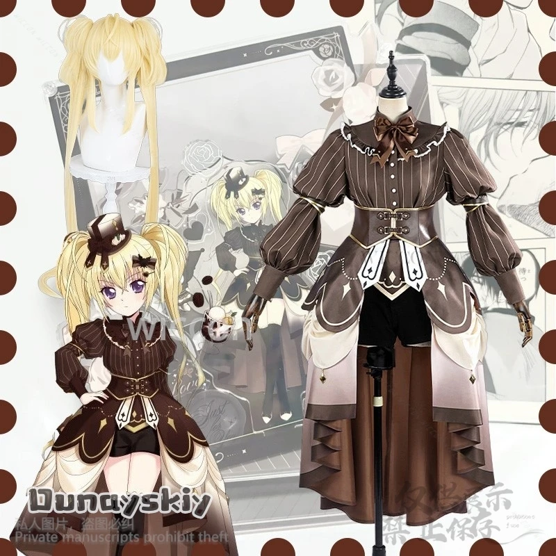 

Anime Shugo Chara Cosplay Utau Tsukiyomi Costume Chocolate Princess Dress Lolita Wigs For Girls Woman Halloween Cos Customized