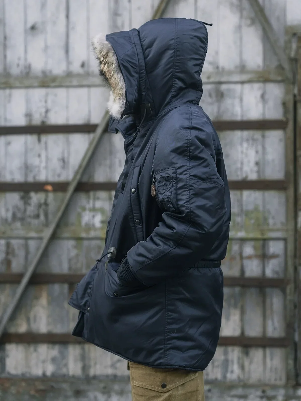 Robusto bronson tipo N-3A snorkel parka inverno masculino gola de