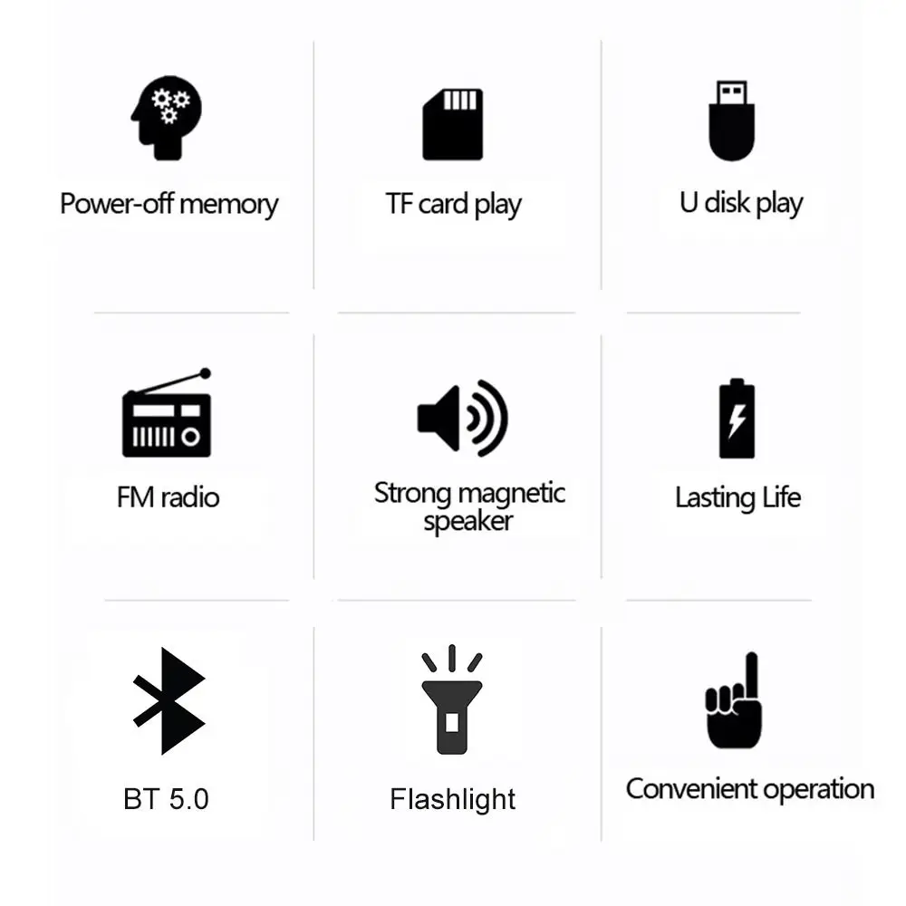 Nieuwe oplaadbare draagbare radio FM USB TF LED-display muziekspeler Bluetooth-compatibele draagbare digitale luidspreker