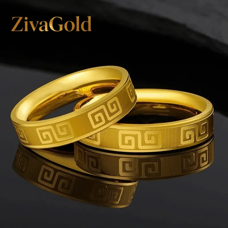 

ZivaGold 24K pure gold ring for couples, 9999 real gold romantic love gold ring, jewelry birthday gift