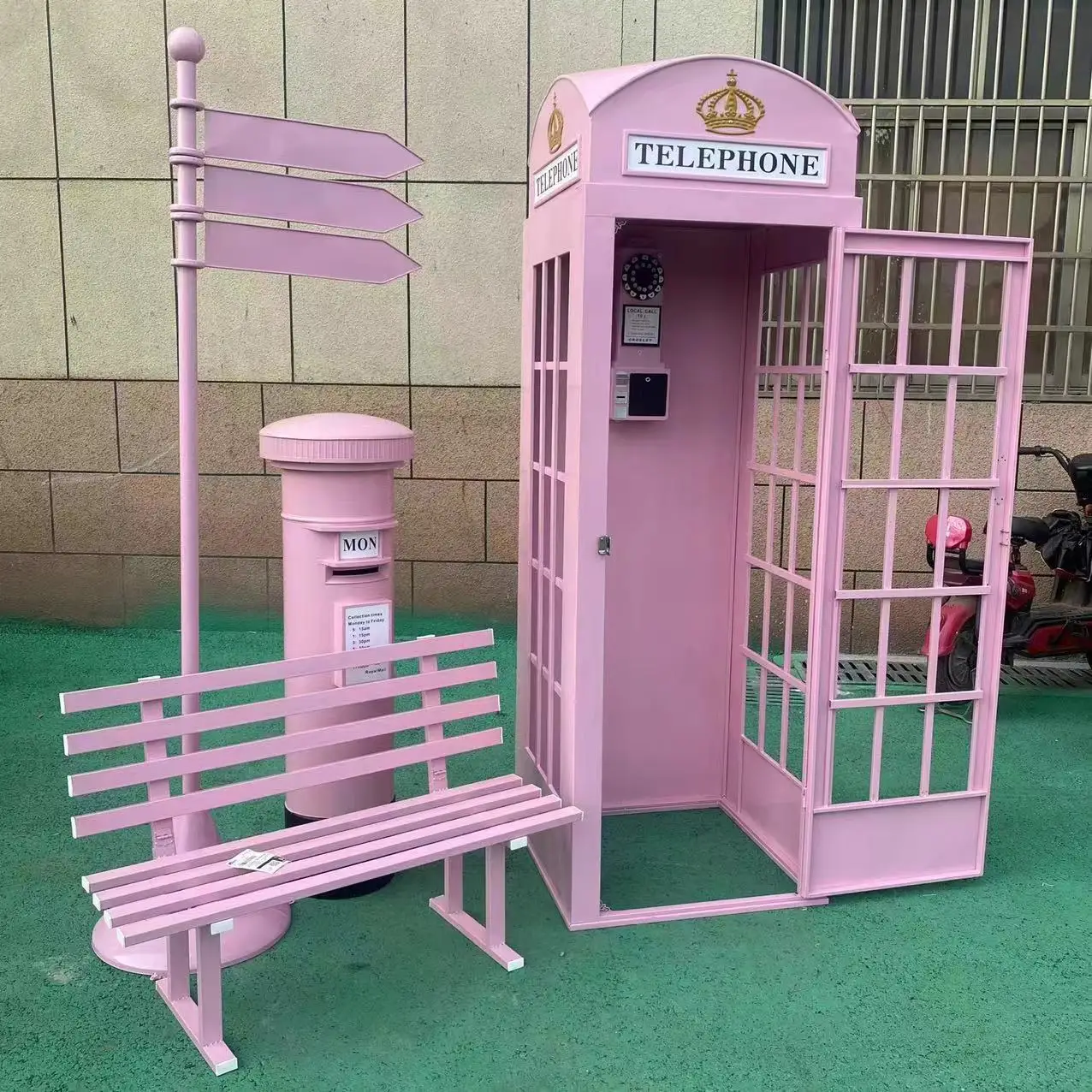 

Wedding Event Party Decoration Metal London Telephone Booth Classic Phone Booth Pink London Telephone Booth for Sale