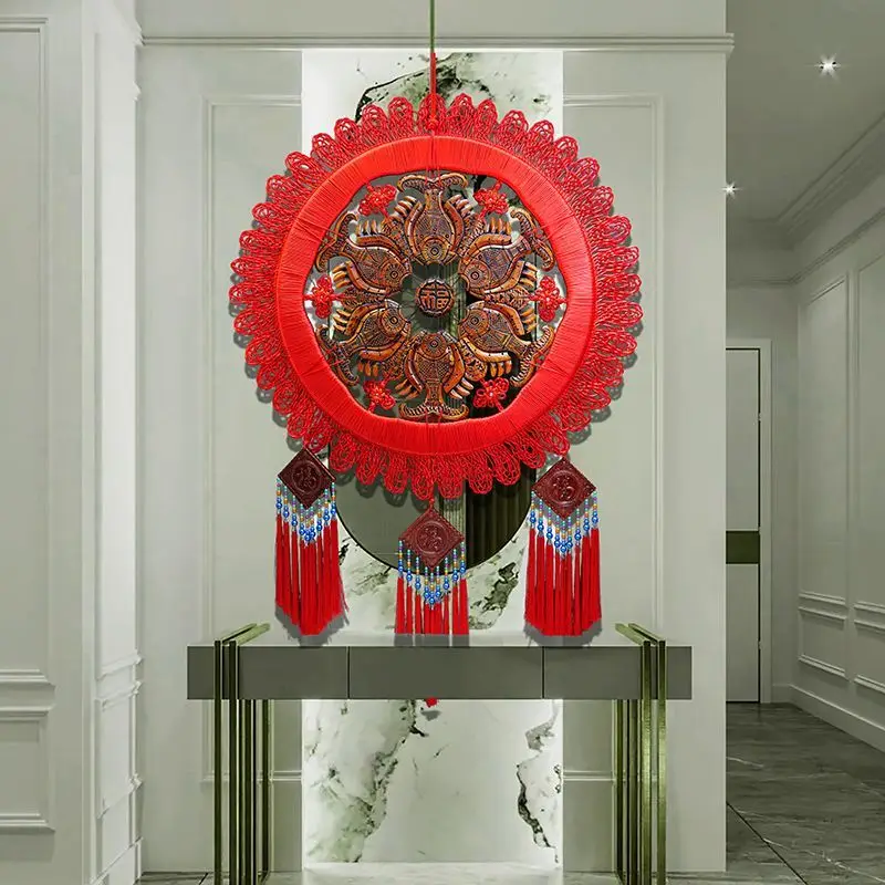 Chinese Jiefu Fish Fu character oversized living room entrance gift pendant
