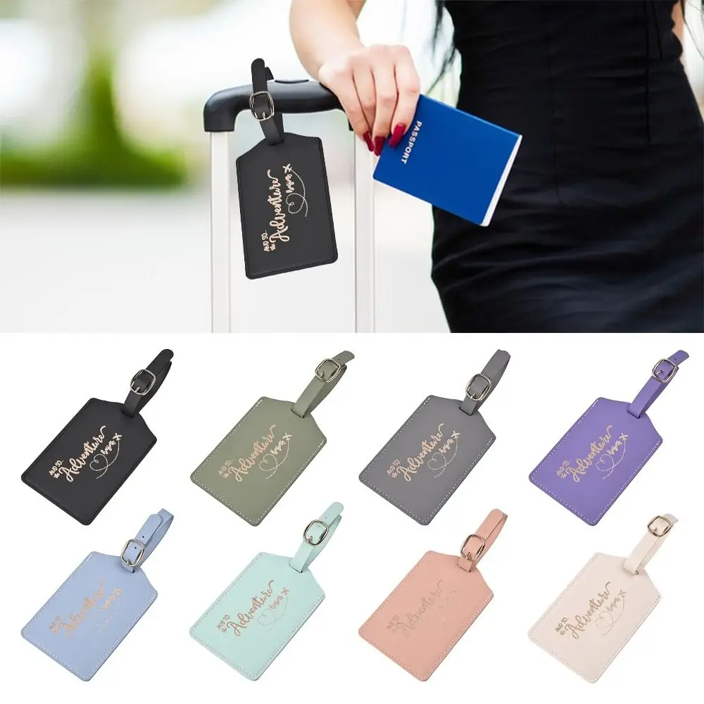 Portable Multicolor Luggage Tags PU gilding Baggage Label Travel Supplies Anti-lost Suitcase Tags Universal