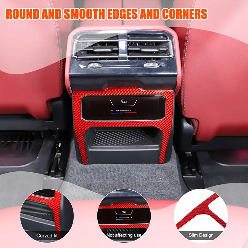 

Soft Carbon Fiber Car Rear Exhaust Air Outlet Panel Frame Sticker Suitable for BMW 5 Series G60 2023+