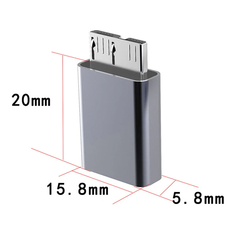 USB C para Micro B USB3.0 adaptador tipo C fêmea para Micro B macho carga rápida USB Micro 3.0 para tipo C Super velocidade para HdD