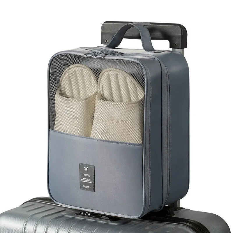 Travel Shoe Bag 160GSM Twisted Satin Mesh Shoe Organizer With Handle Zipper For Luggage Gym Sneakers Business Trips And Storage