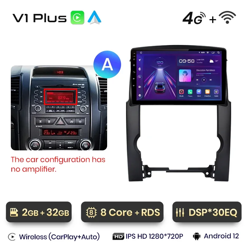 Junsun Draadloze Carplay Android Auto Radio Voor Kia Sorento 2 Xm 2009 - 2012 Auto Intelligente Systemen Rds Bt Dsp 2 Din Autoradio