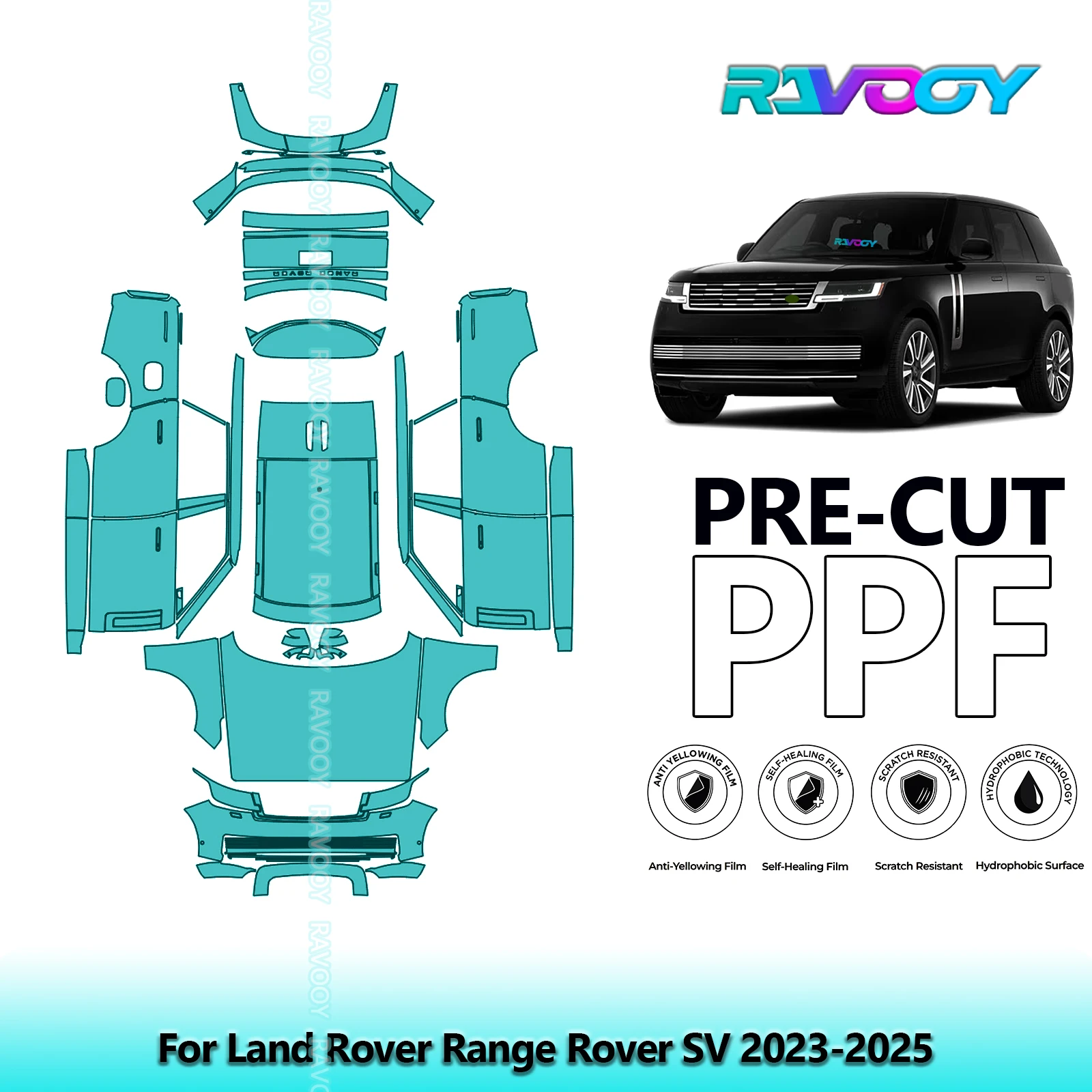 

8.5Mil Full Vehicle Precut PPF Paint Protection Film For Land Rover Range Rover SV 2023-2025