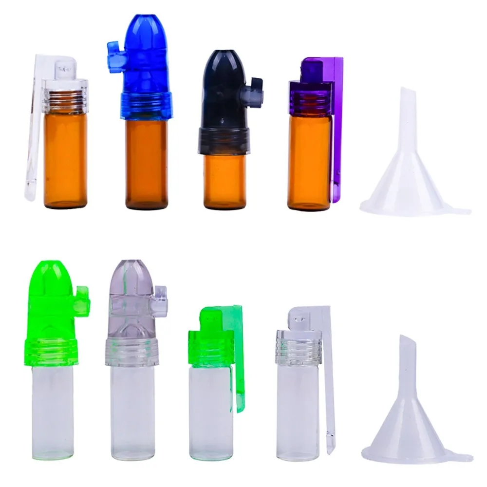 

5pcs Glass Bottle Combination Set with Small Funnel Brown/Transparent Storage Distribution Bottle Smoking Accessories