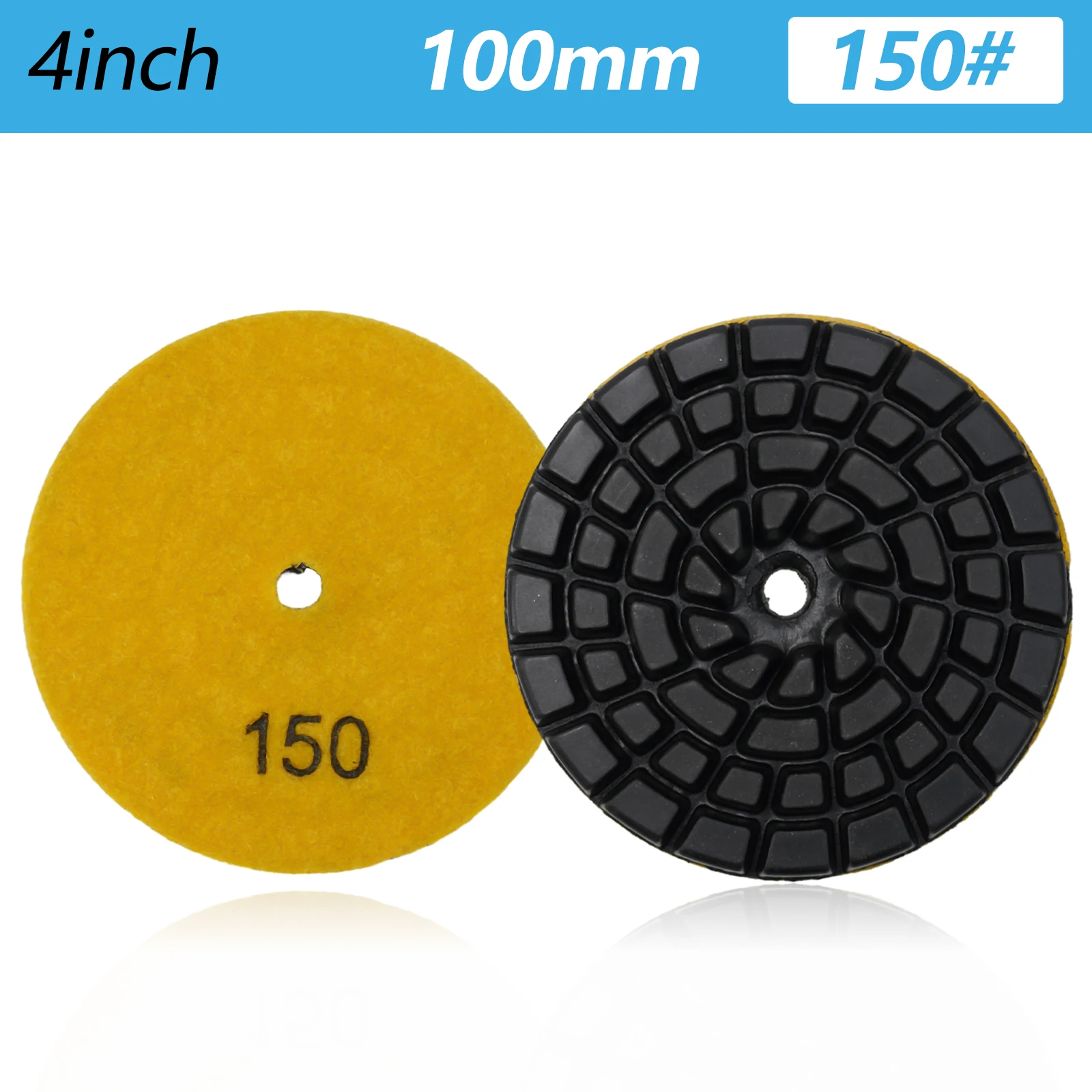 Emery Polishing Disc 100mm Diameter for Granite Marble Terrazzo Floor Refinishing Dry or Wet Operation Compatible