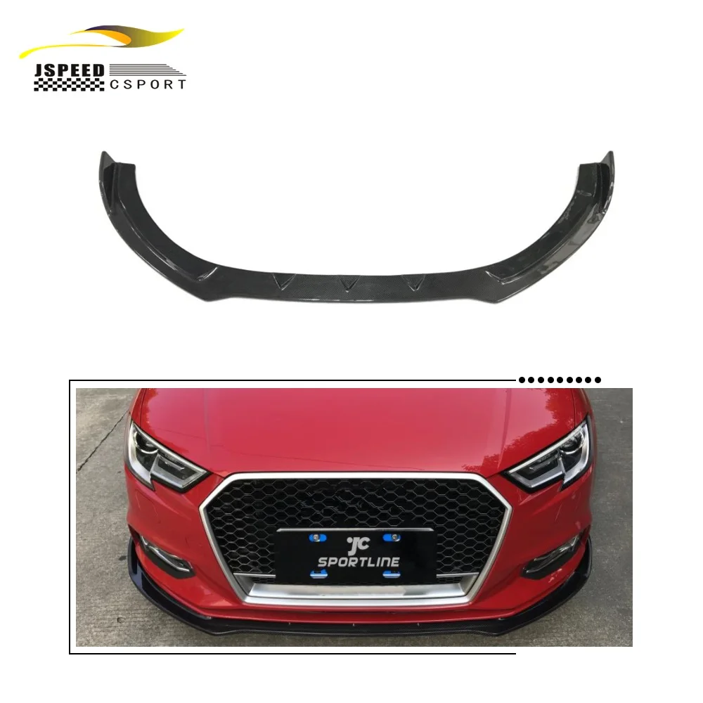 

Suitable for Audi A3 sedan 4-door 2017-2018 carbon fiber front lip