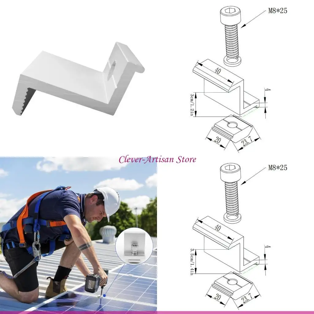 

E06B Набор из 10 держателей солнечных модулей. Универсальные монтажные кронштейны для солнечных фотоэлектрических модулей.
