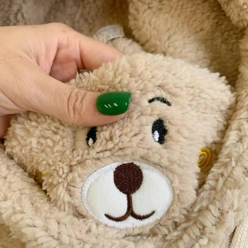 قبعة شتوية كرتونية مع قناع الدب قبعات صغيرة من لحم الضأن دافئة سميكة لحماية الأذن Skullies Beanies للنساء والفتيات Kawaii