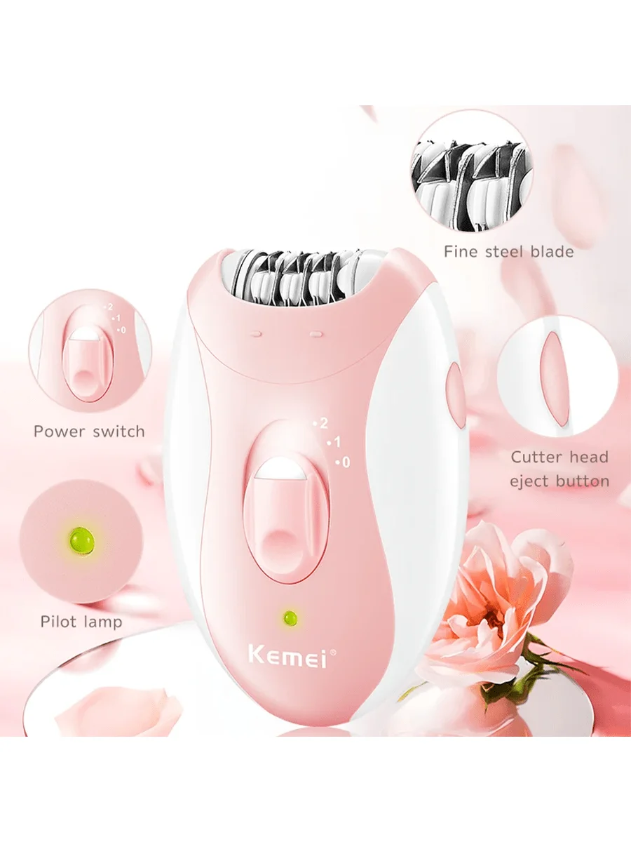 KM-189B Portable  Epilator USB Rechargeable  Hair Remover Lady  For Legs And Bikini