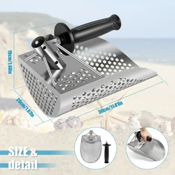 304 stainless steel sand scoop stainless steel sand shovel gold washing pan sieve sand gold rush metal detector beach tool