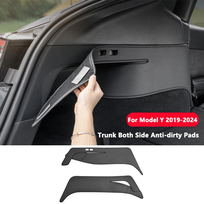 Rear Trunk Both Side Guards Pad For Tesla Model Y PU Leather Trunk Surface Corner Protective Cover Cargo Liner Anti Dirty Pads