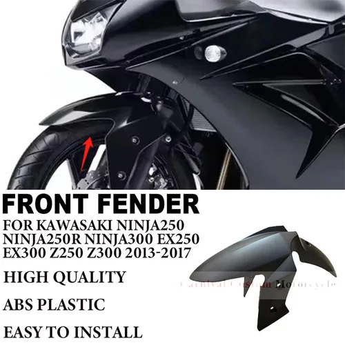 Guardabarros delantero para Kawasaki Ninja250 Ninja250R Ninja300 EX250 EX300 Z250 Z300 2013 2014 2015 2016 2017